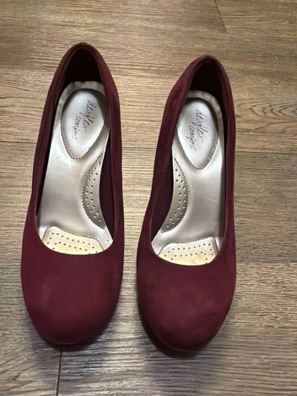 Women's Burgundy Suede Wedge Pumps